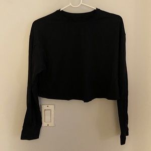 Lululemon Cropped Black Long- Sleeve Top